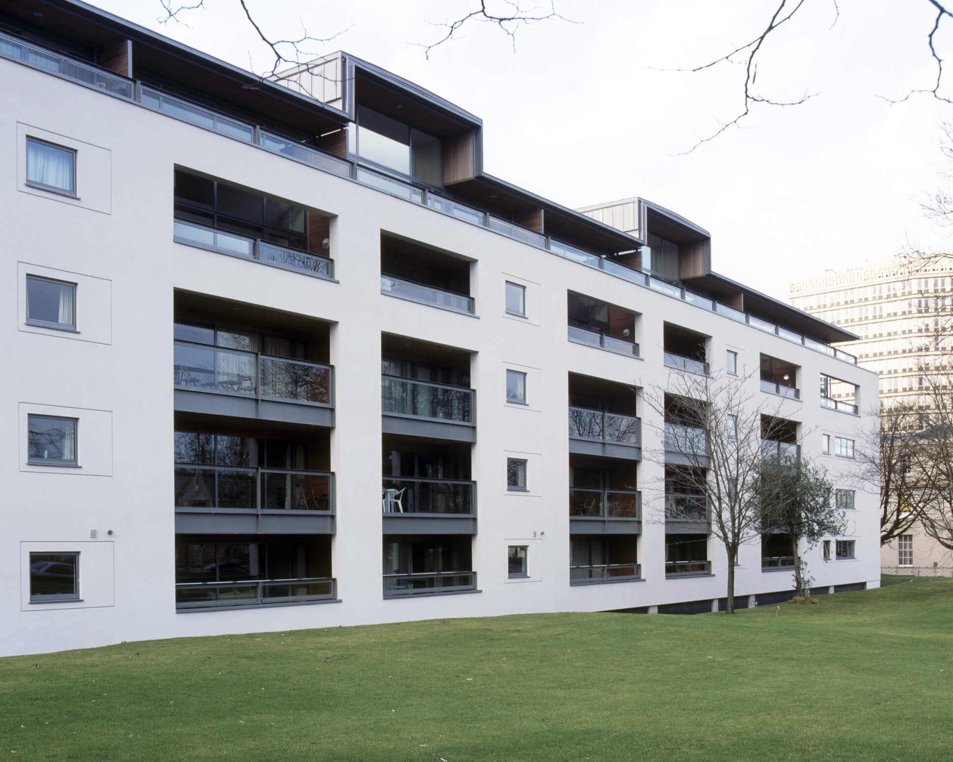 UK, Gloucestershire, Cheltenham, modern style apartment block